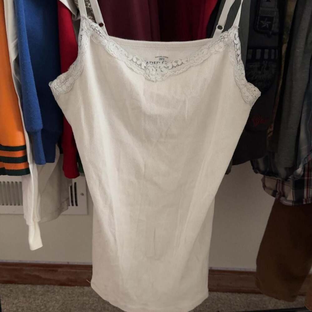 Faded Glory Lace Trim Ribbed Cami